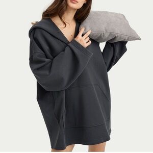 Nap Loungewear hoodie Black Oversized Large Sweatshirt Kangaroo Pocket EUC